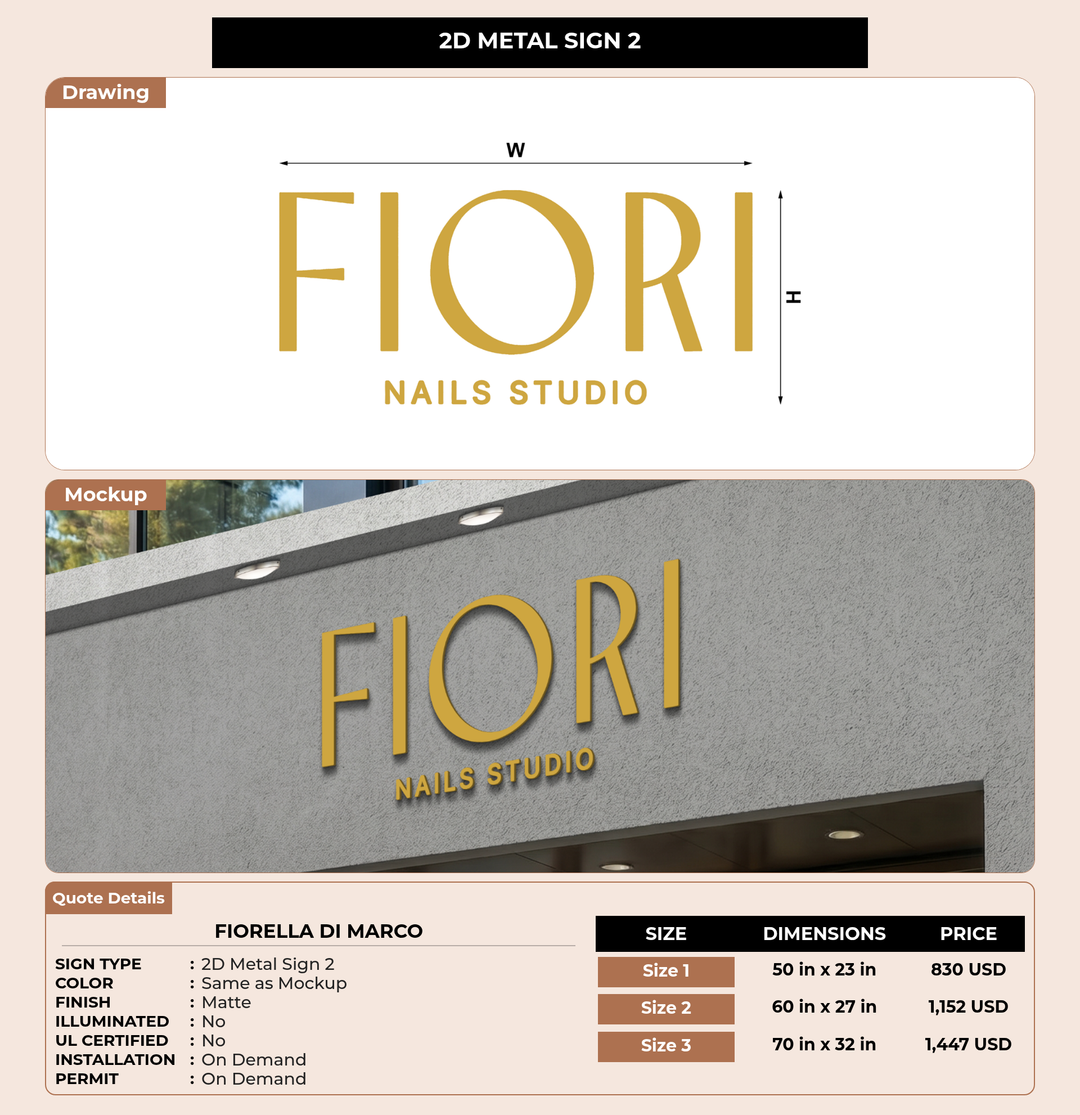 CUSTOM MOCKUP SIGN FOR Fiorella Di marco