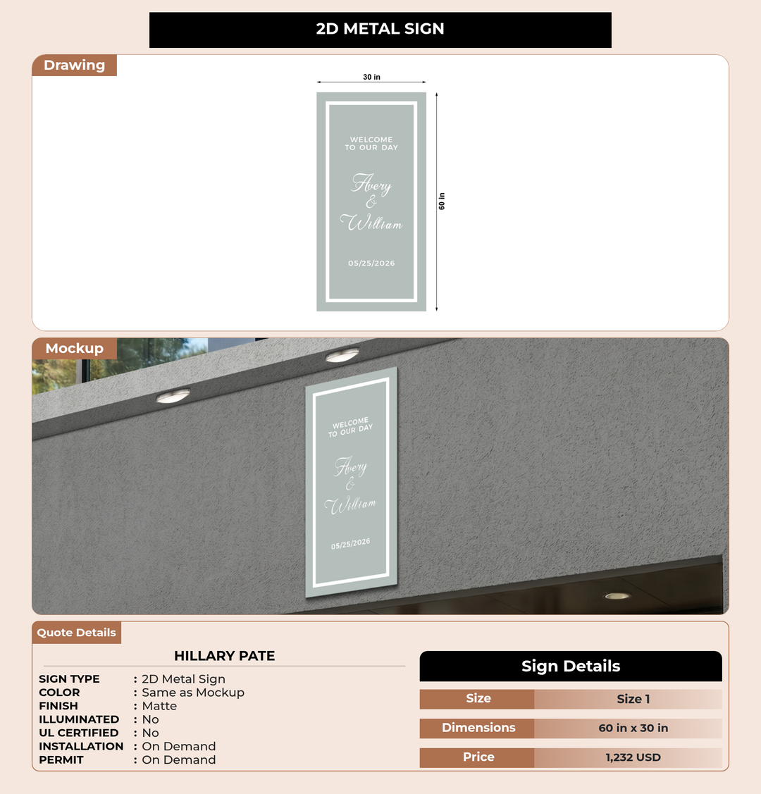 CUSTOM MOCKUP SIGN FOR Hillary Pate