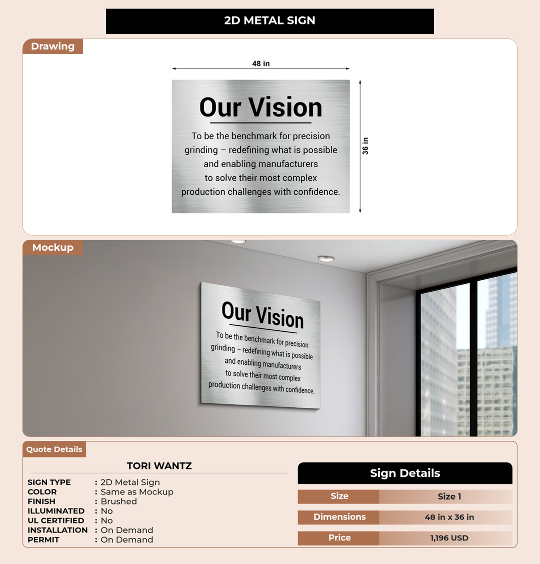 CUSTOM MOCKUP SIGN FOR Tori Wantz