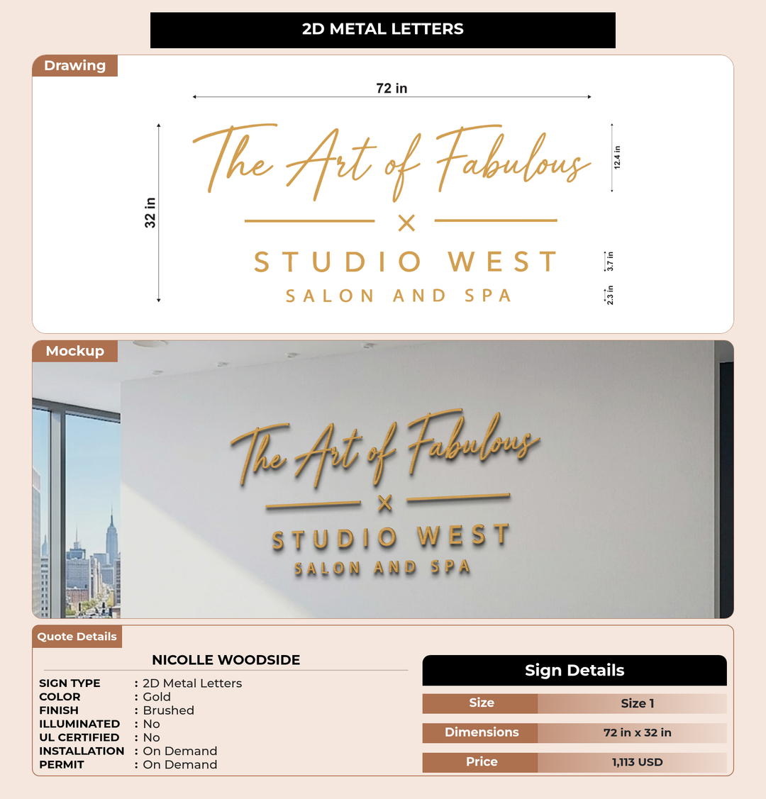 CUSTOM MOCKUP SIGN FOR Nicolle Woodside