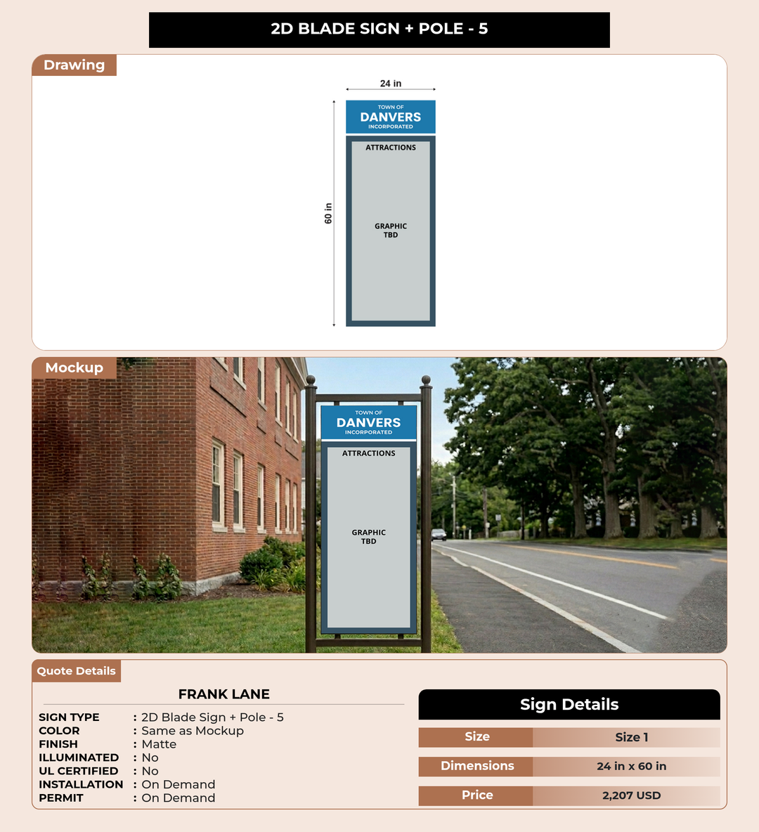 CUSTOM MOCKUP SIGN FOR Frank Lane