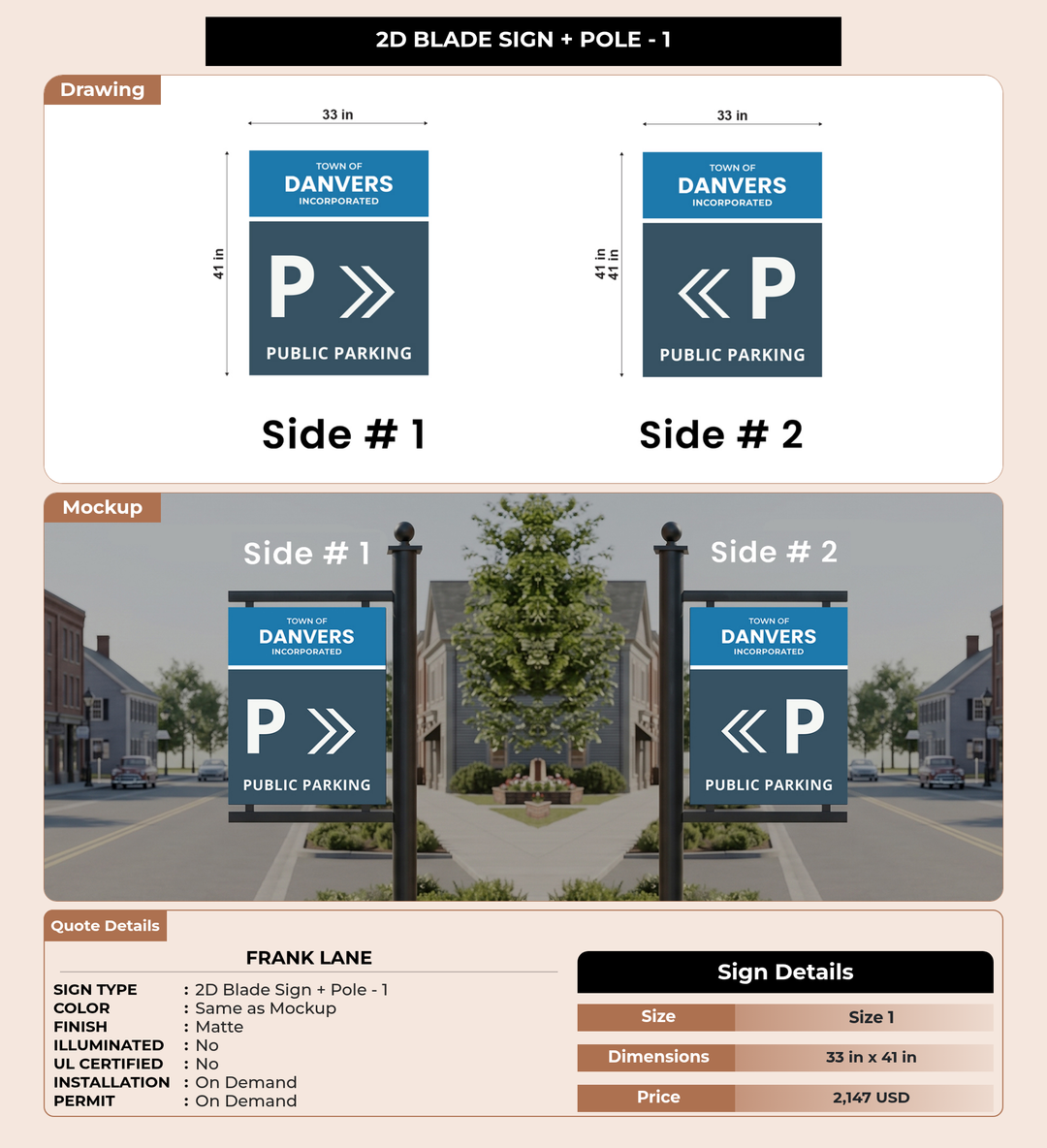 CUSTOM MOCKUP SIGN FOR Frank Lane