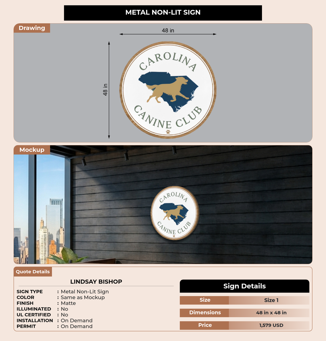CUSTOM MOCKUP SIGN FOR Lindsay bishop