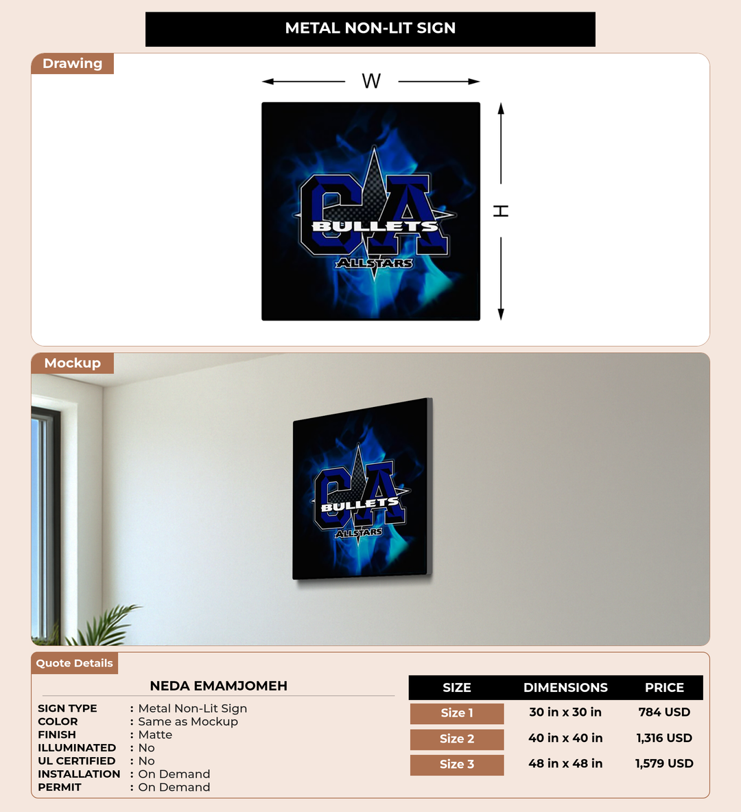 CUSTOM MOCKUP SIGN FOR Neda Emamjomeh