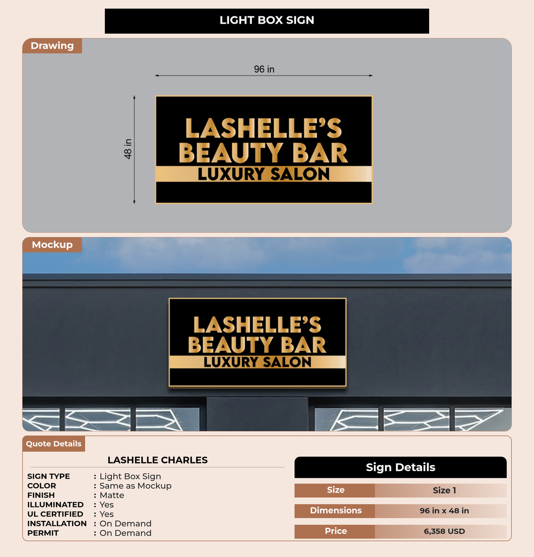 CUSTOM MOCKUP SIGN FOR lashelle charles