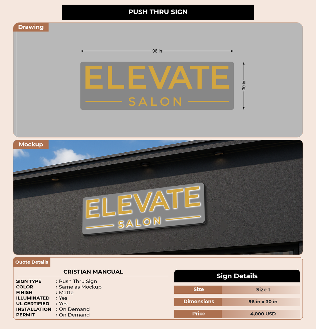 CUSTOM MOCKUP SIGN FOR Cristian Mangual