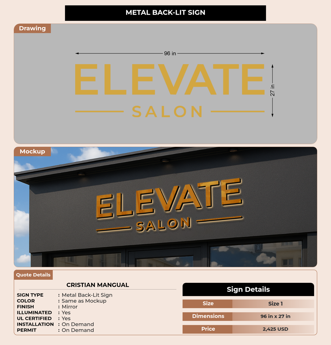 CUSTOM MOCKUP SIGN FOR Cristian Mangual