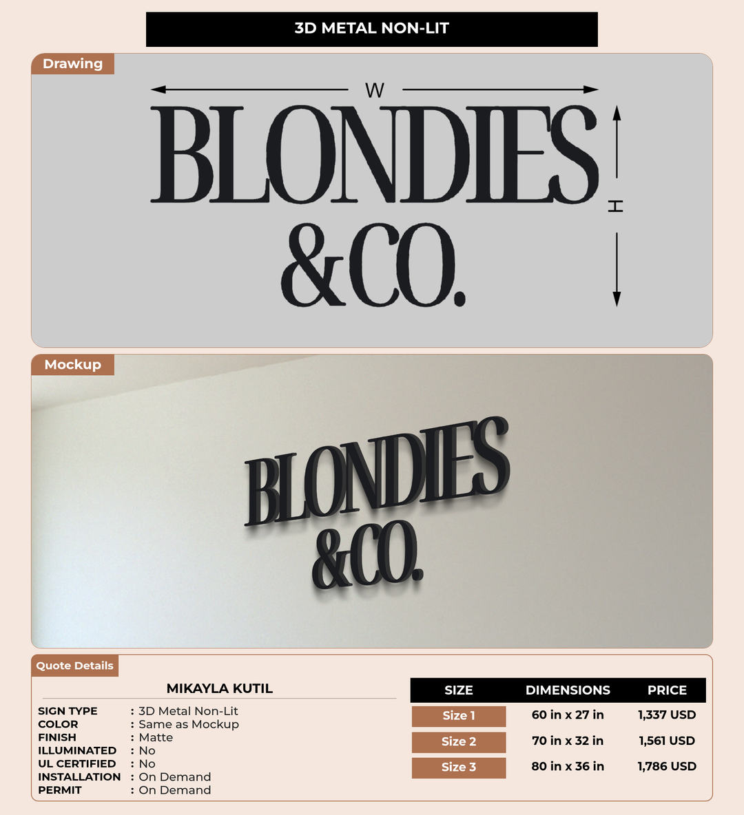 CUSTOM MOCKUP SIGN FOR Mikayla Kutil