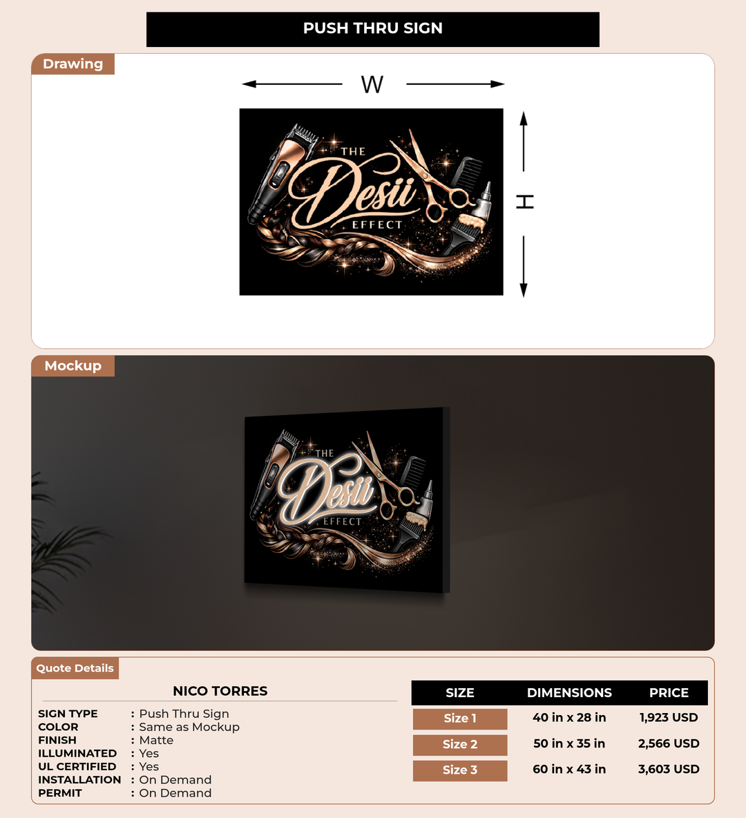 CUSTOM MOCKUP SIGN FOR Nico Torres