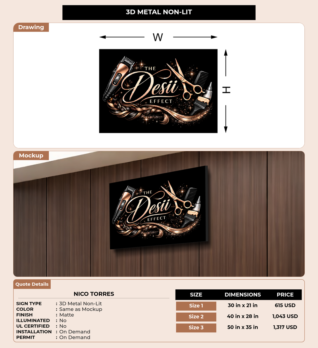 CUSTOM MOCKUP SIGN FOR Nico Torres