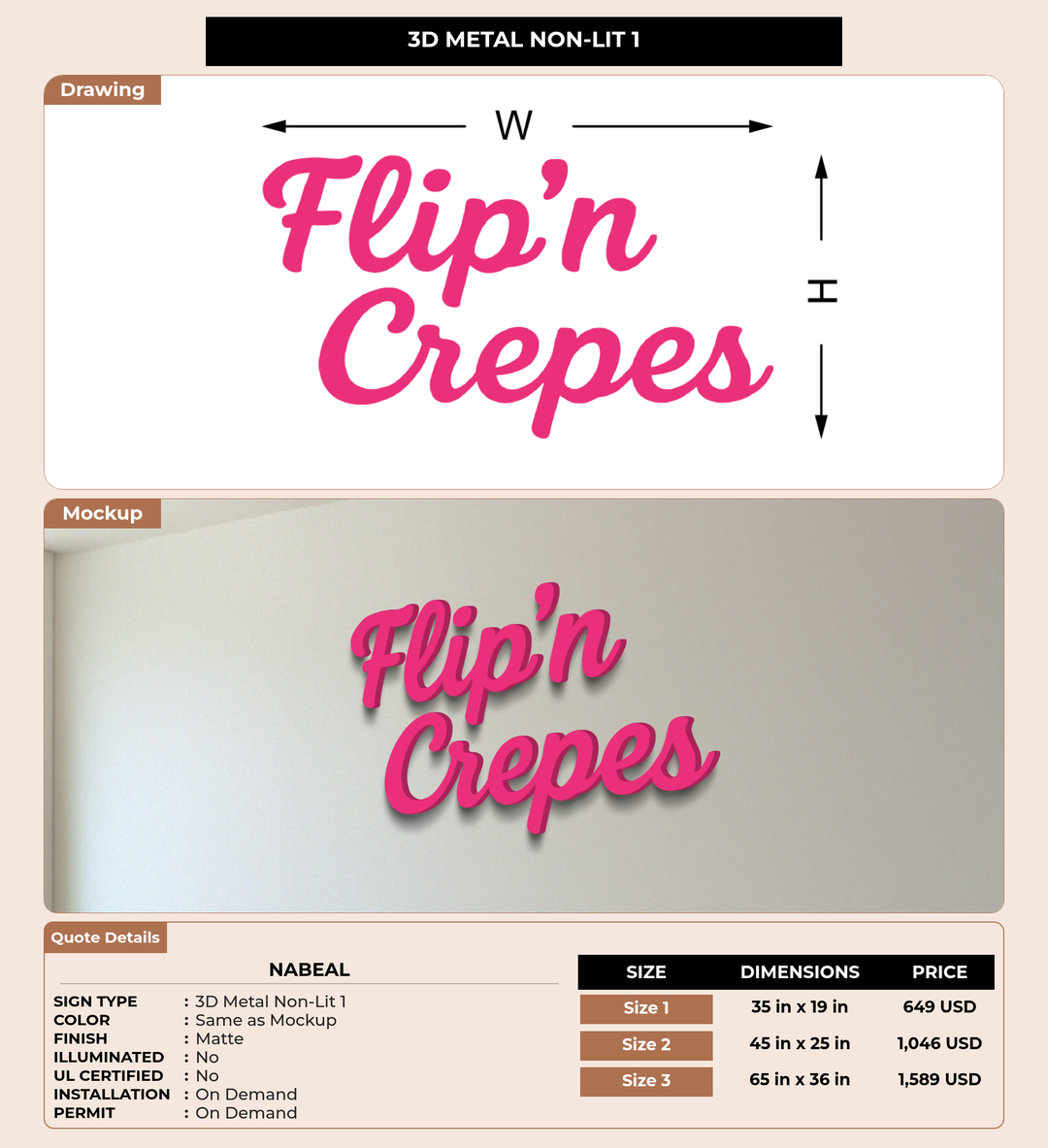 CUSTOM MOCKUP SIGN FOR Nabeal