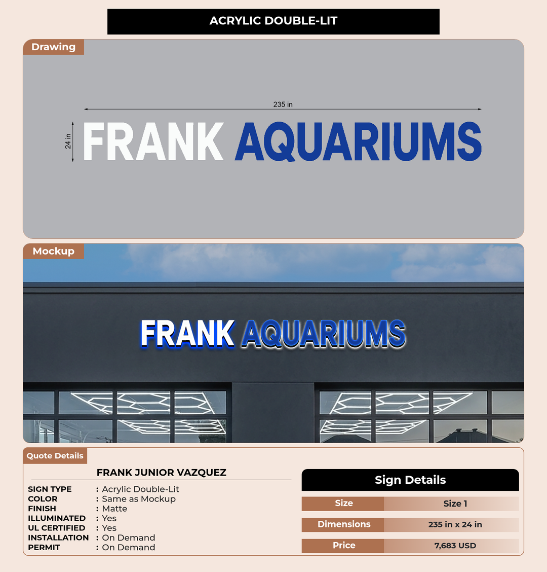 CUSTOM MOCKUP SIGN FOR Frank Junior Vazquez