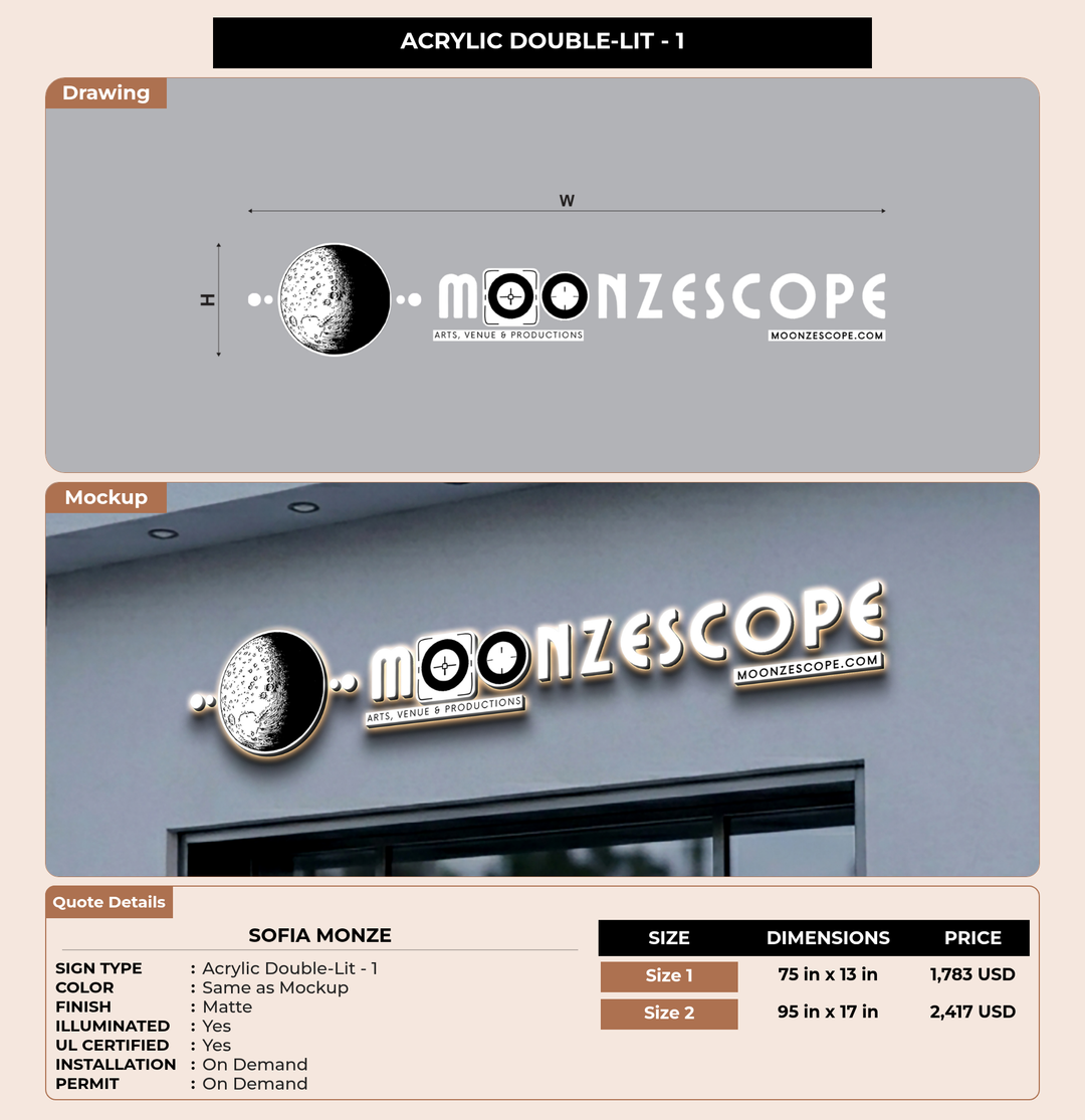 CUSTOM MOCKUP SIGN FOR Sofia Monze