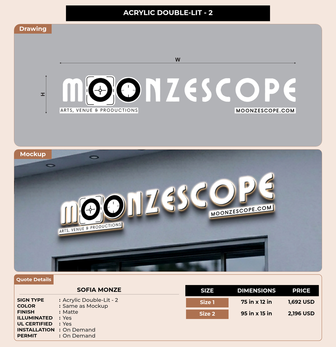 CUSTOM MOCKUP SIGN FOR Sofia Monze