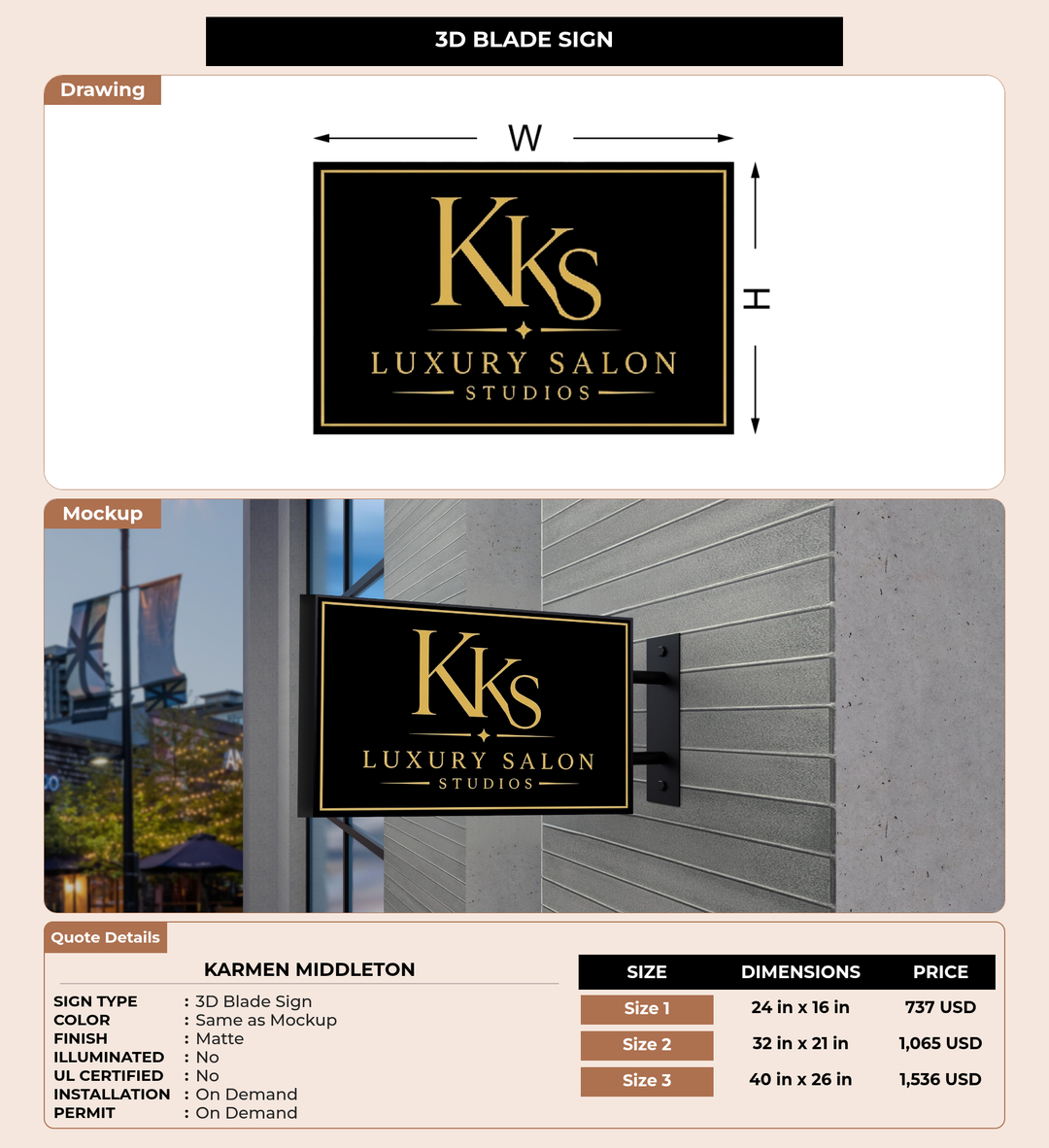 CUSTOM MOCKUP SIGN FOR Karmen Middleton