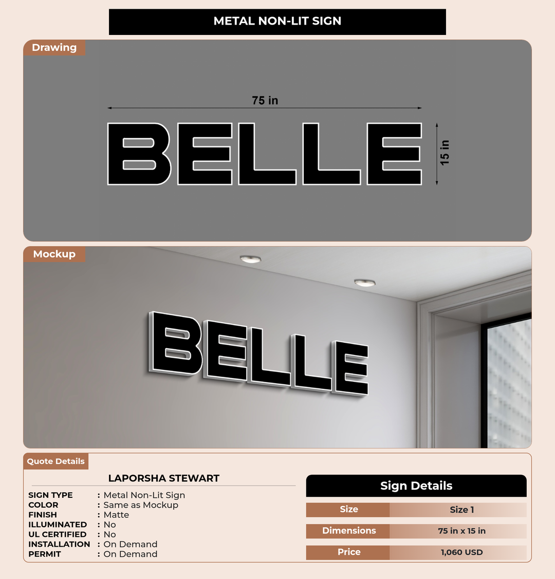 CUSTOM MOCKUP SIGN FOR LaPorsha Stewart