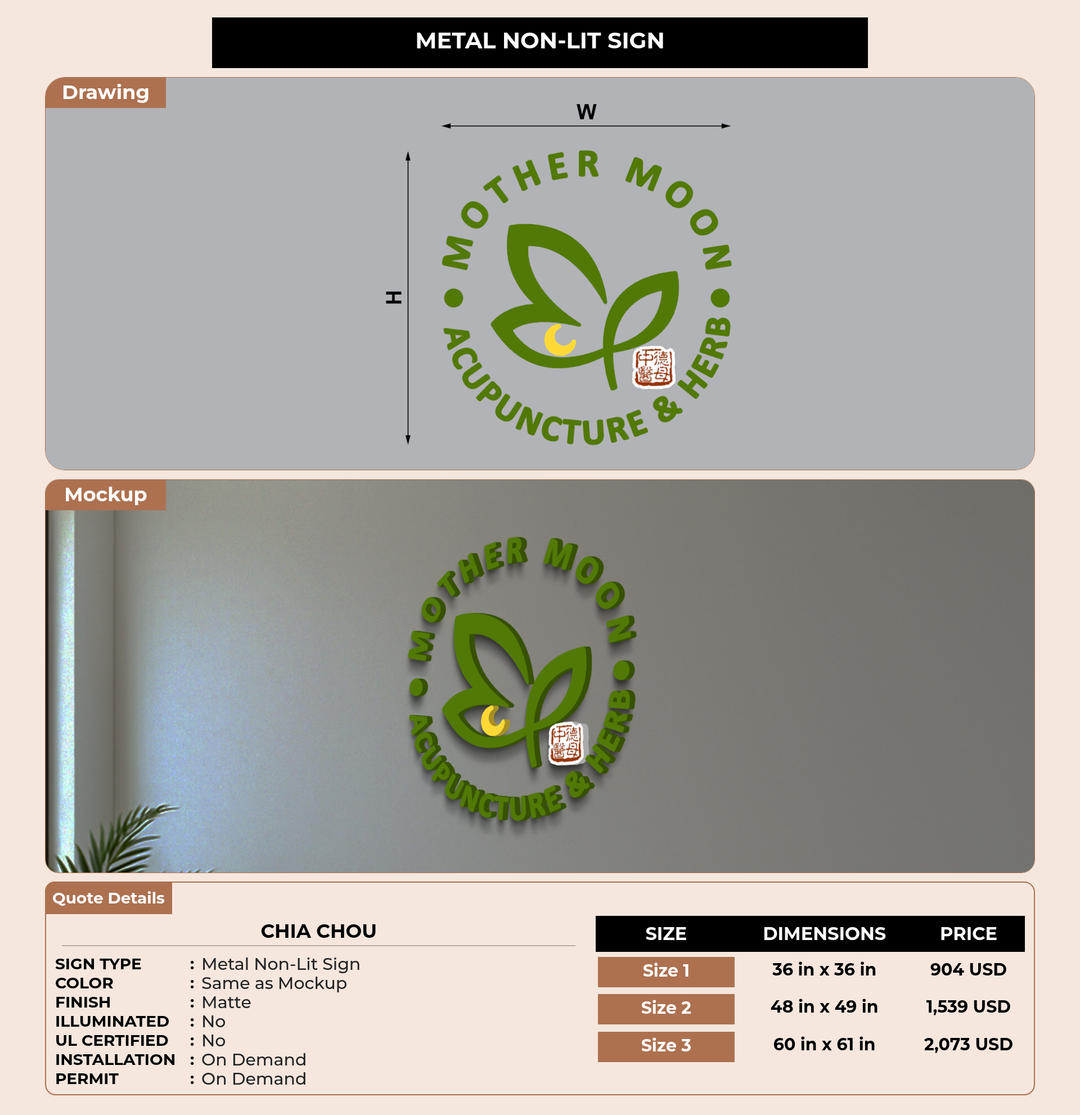 CUSTOM MOCKUP SIGN FOR Chia Chou