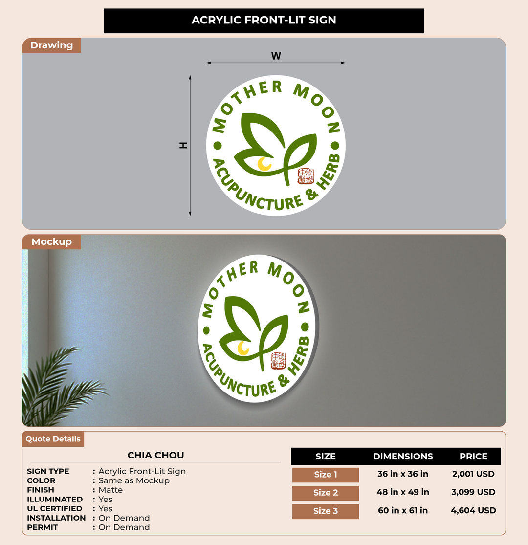 CUSTOM MOCKUP SIGN FOR Chia Chou