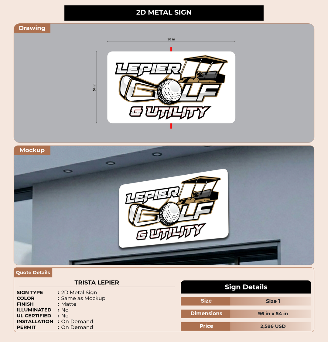 CUSTOM MOCKUP SIGN FOR Trista LePier