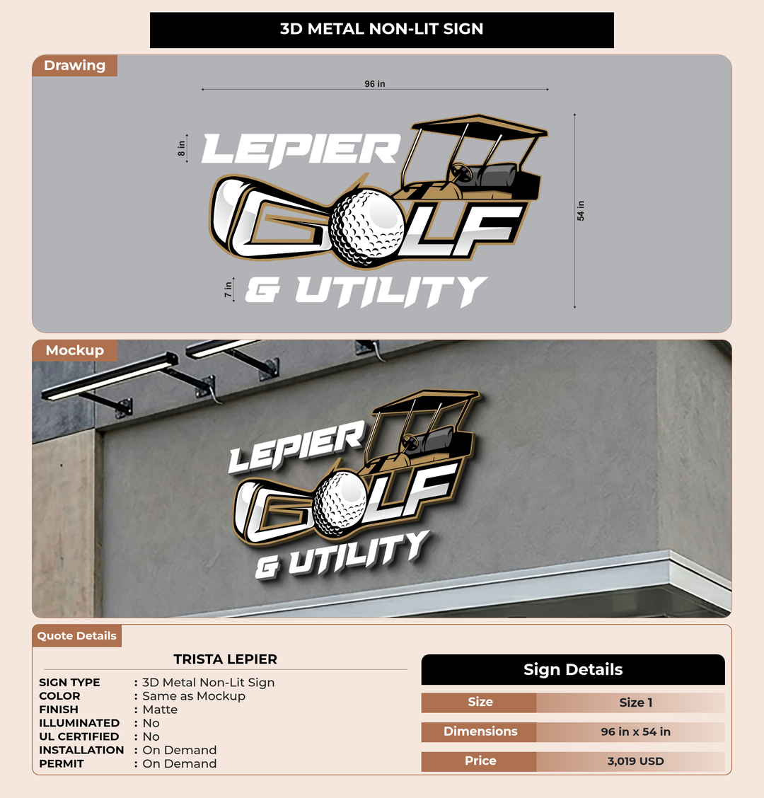 CUSTOM MOCKUP SIGN FOR Trista LePier