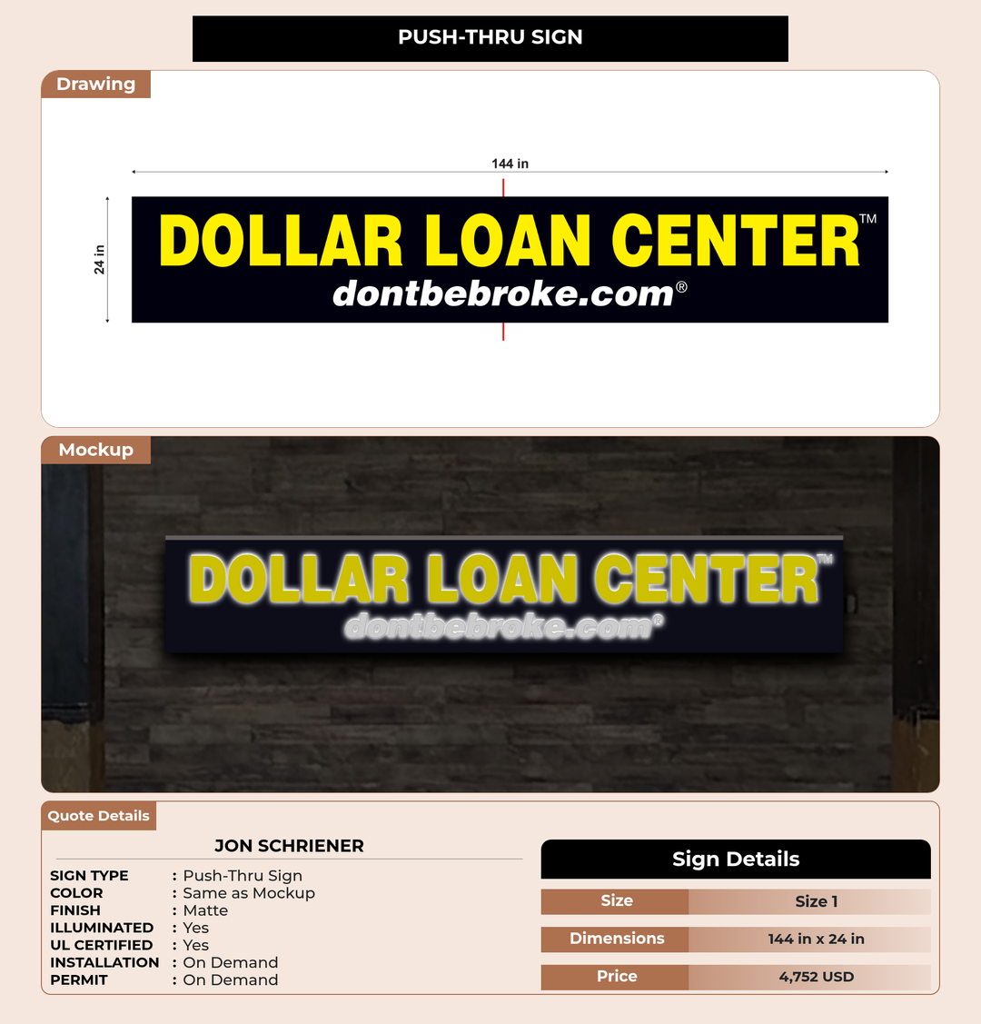 CUSTOM MOCKUP SIGN FOR Jon Schriener