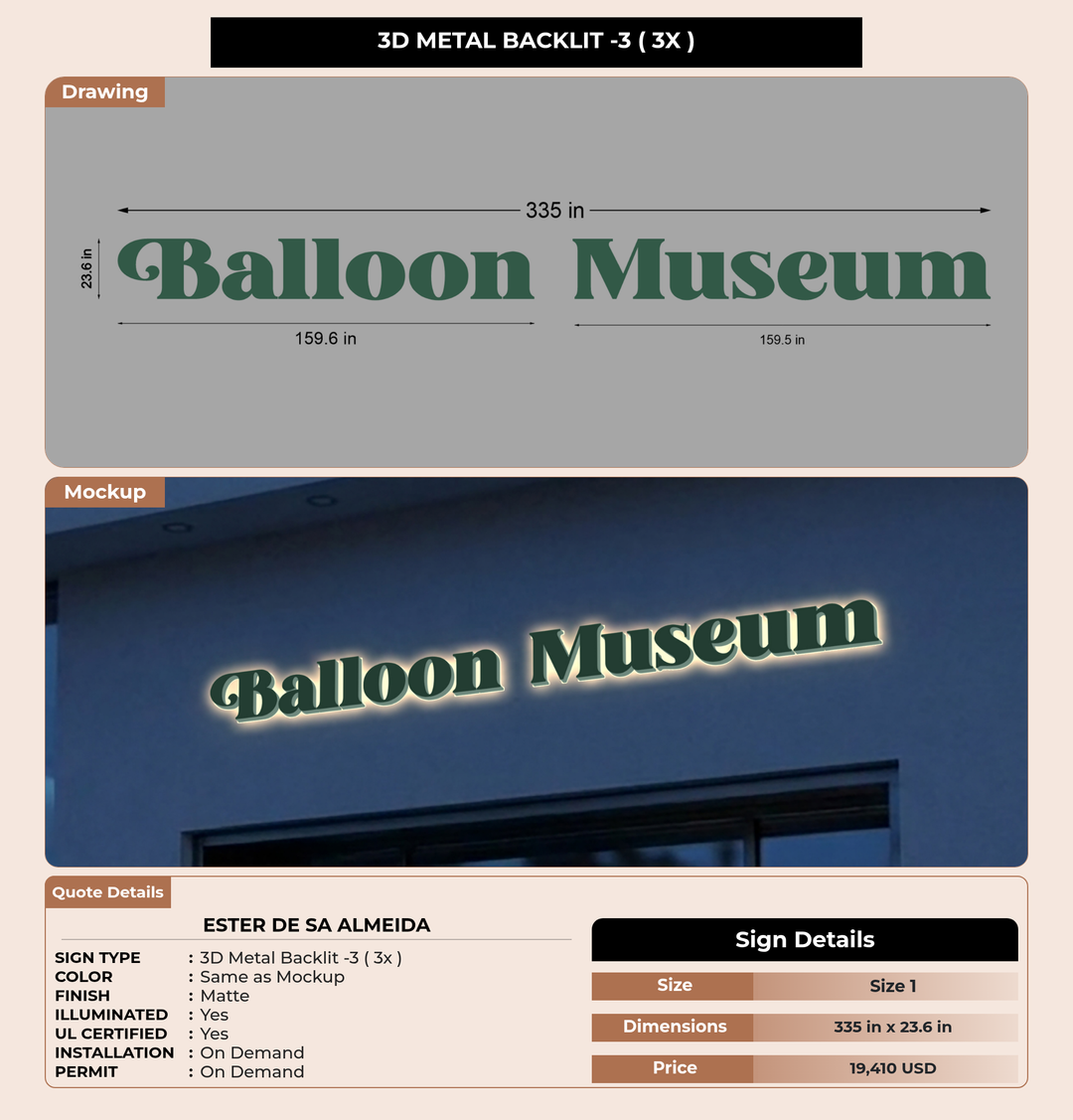 CUSTOM MOCKUP SIGN FOR Ester De Sa Almeida