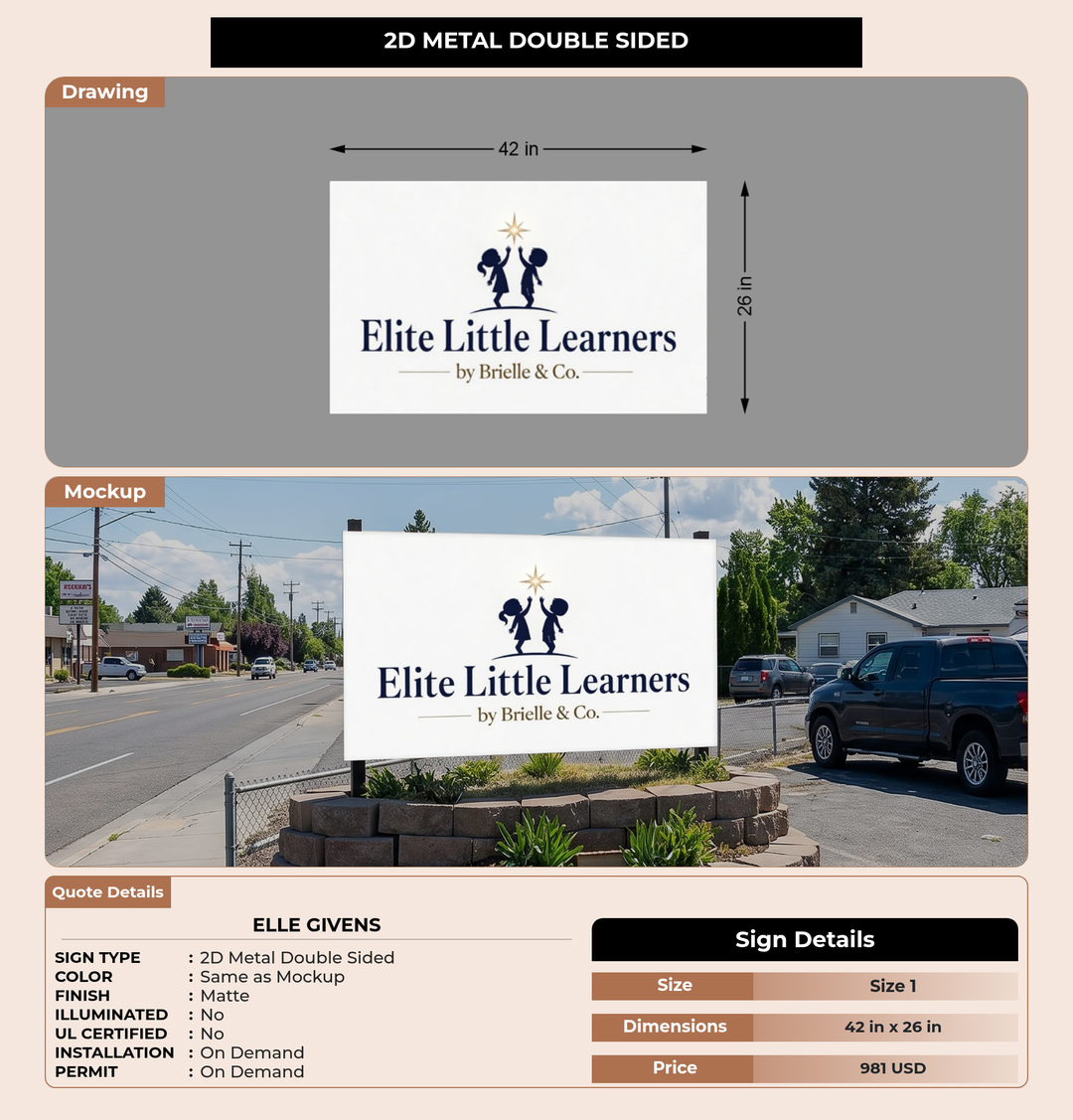 CUSTOM MOCKUP SIGN FOR Elle Givens