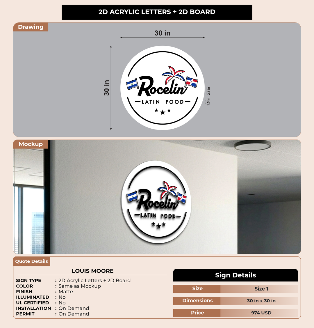 CUSTOM MOCKUP SIGN FOR louis moore