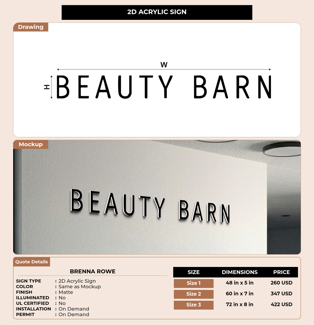 CUSTOM MOCKUP SIGN FOR Brenna Rowe