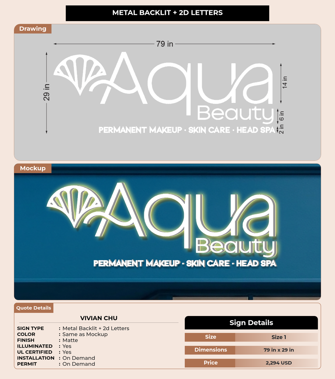 CUSTOM MOCKUP SIGN FOR Vivian Chu