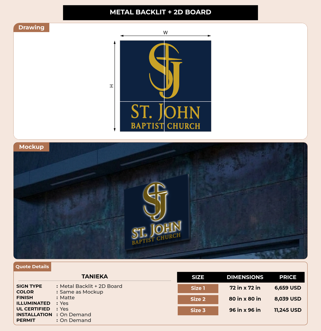 CUSTOM MOCKUP SIGN FOR Tanieka