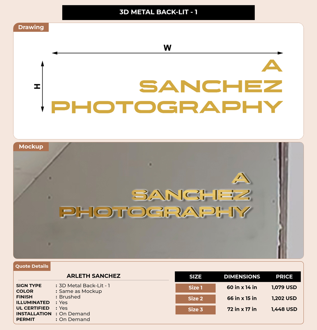 CUSTOM MOCKUP SIGN FOR Arleth Sanchez