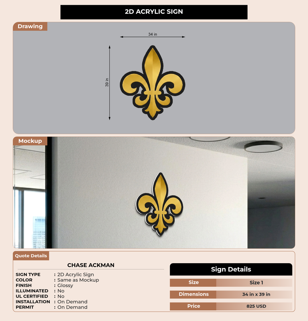 CUSTOM MOCKUP SIGN FOR Chase Ackman