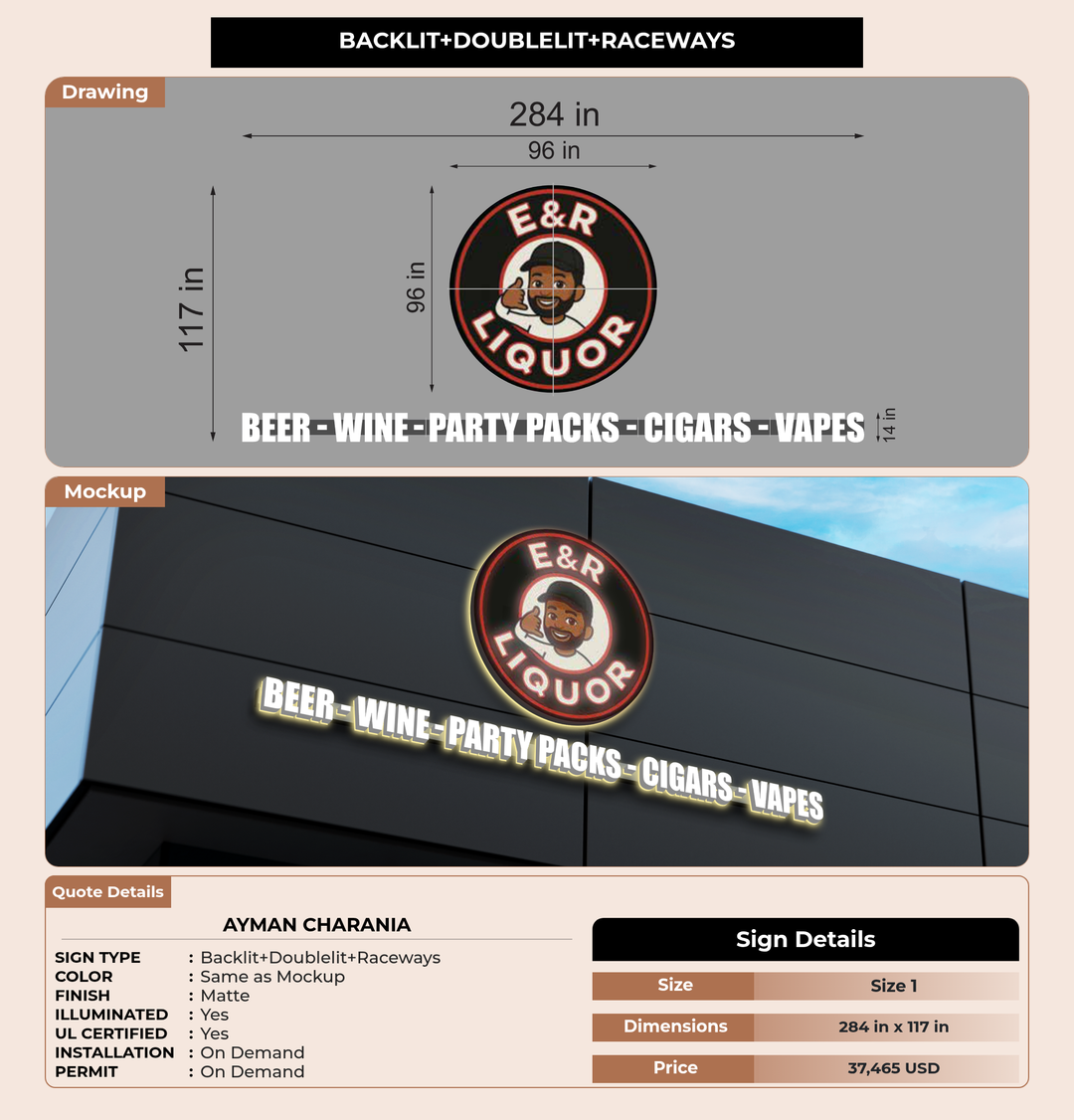 CUSTOM MOCKUP SIGN FOR Ayman Charania