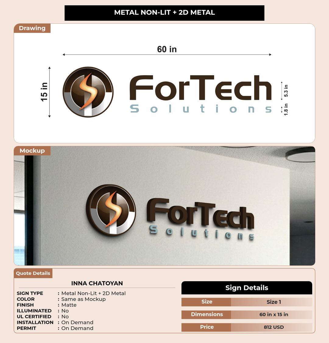 CUSTOM MOCKUP SIGN FOR Inna Chatoyan