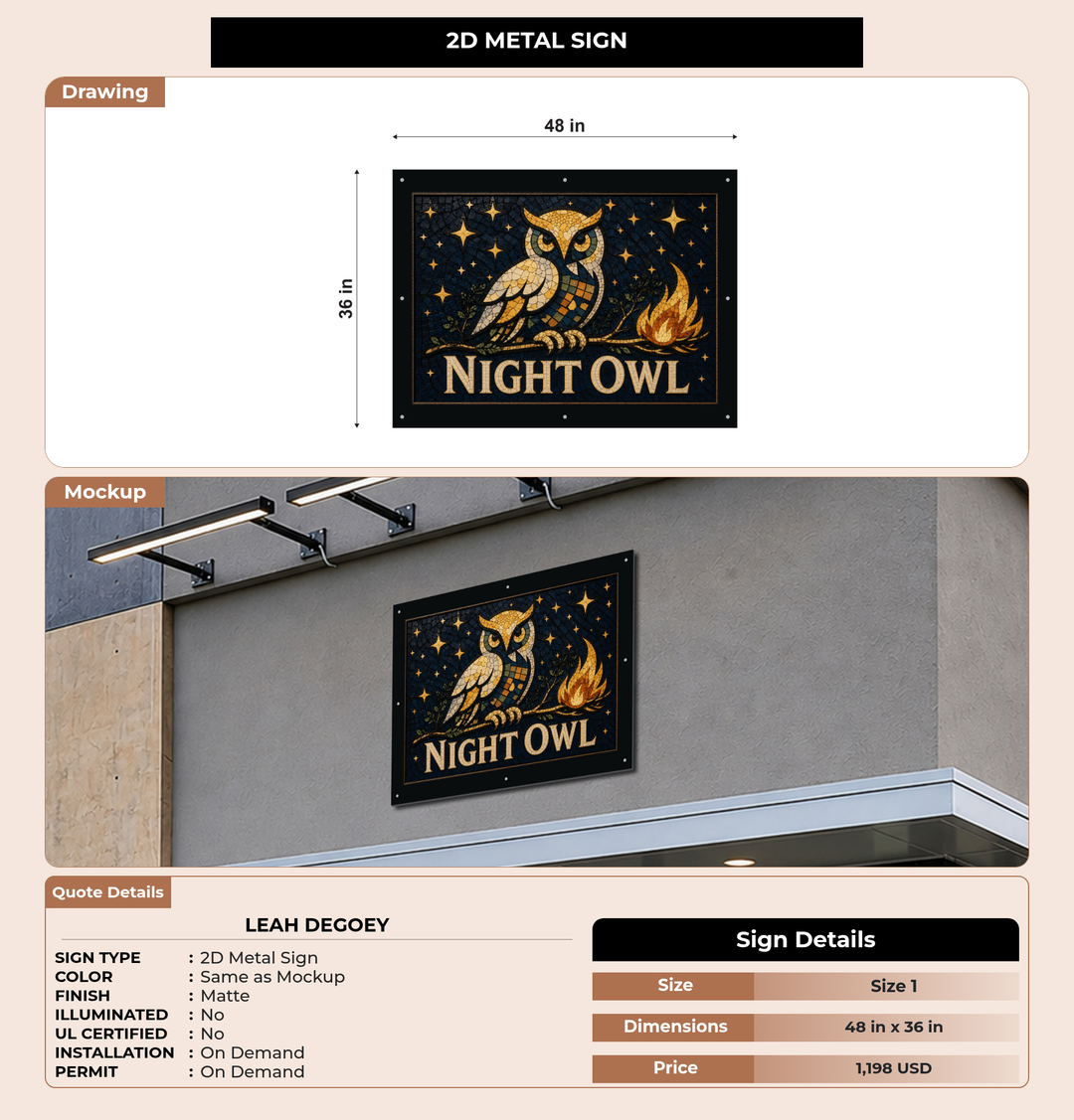 CUSTOM MOCKUP SIGN FOR Leah DeGoey