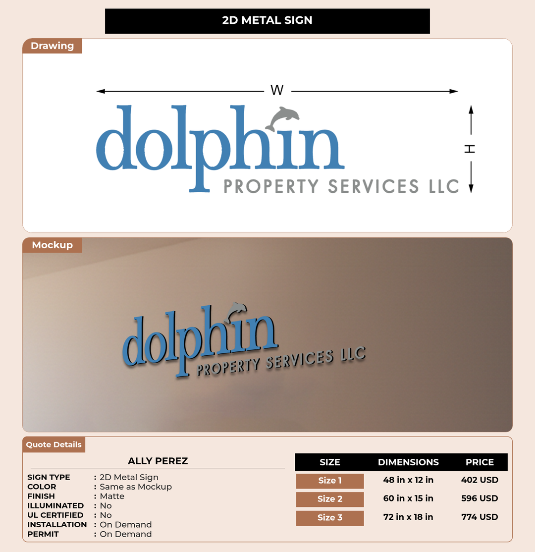 CUSTOM MOCKUP SIGN FOR Ally Perez