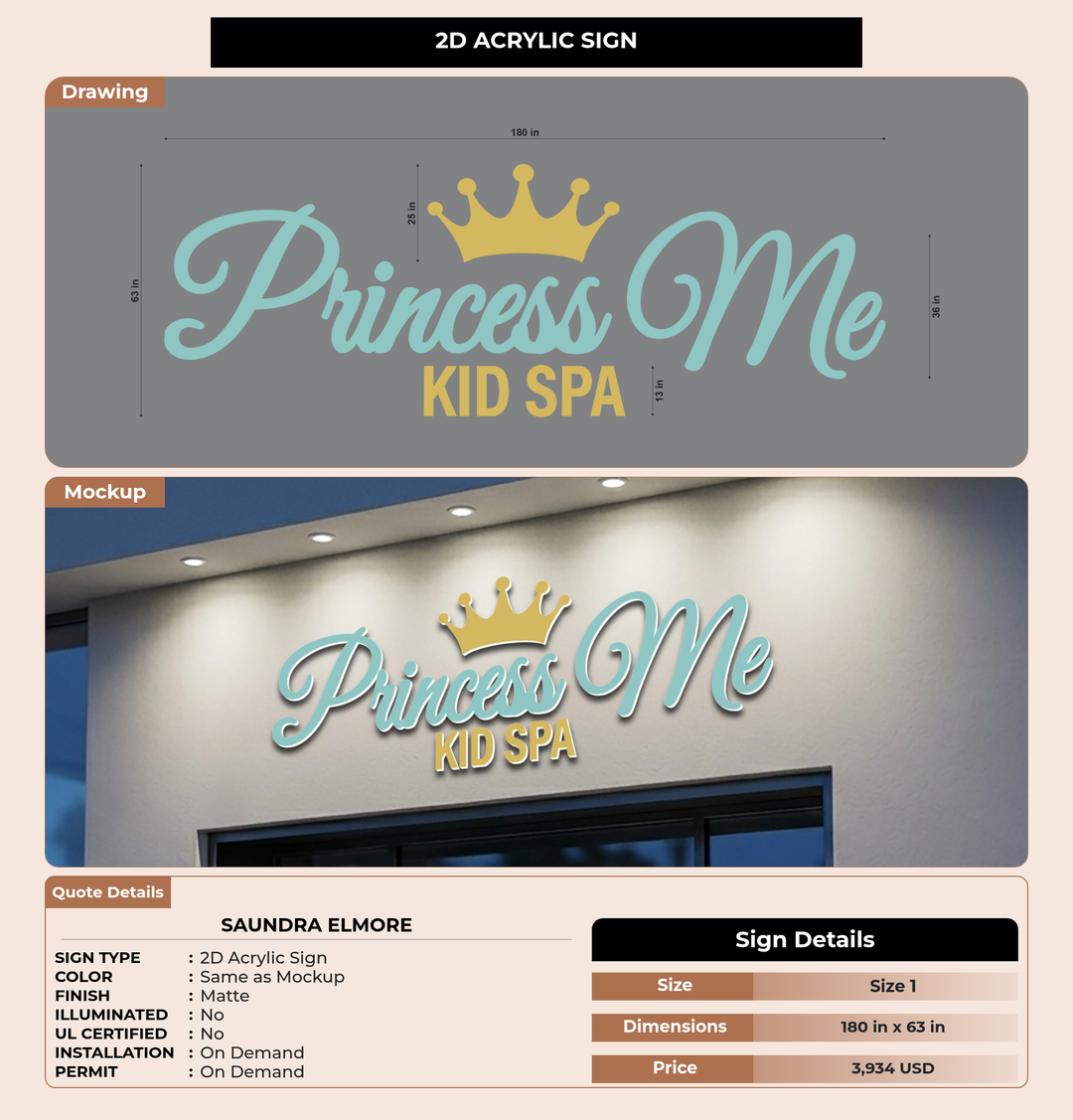 CUSTOM MOCKUP SIGN FOR Saundra Elmore