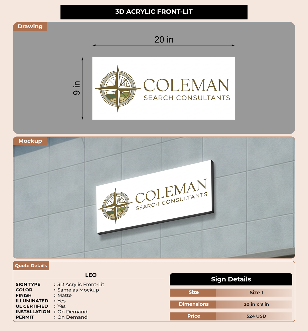 CUSTOM MOCKUP SIGN FOR Leo