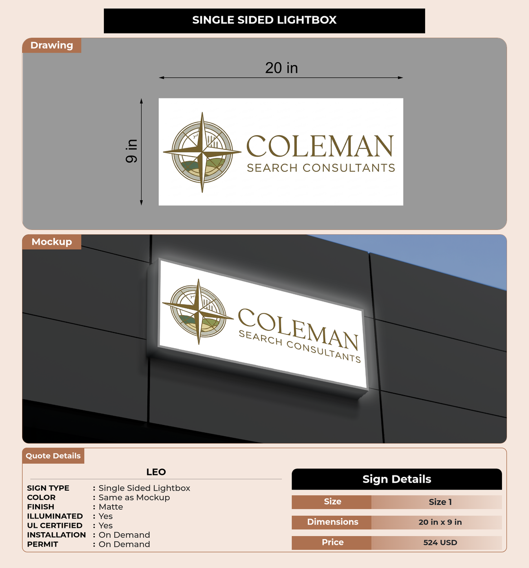 CUSTOM MOCKUP SIGN FOR Leo