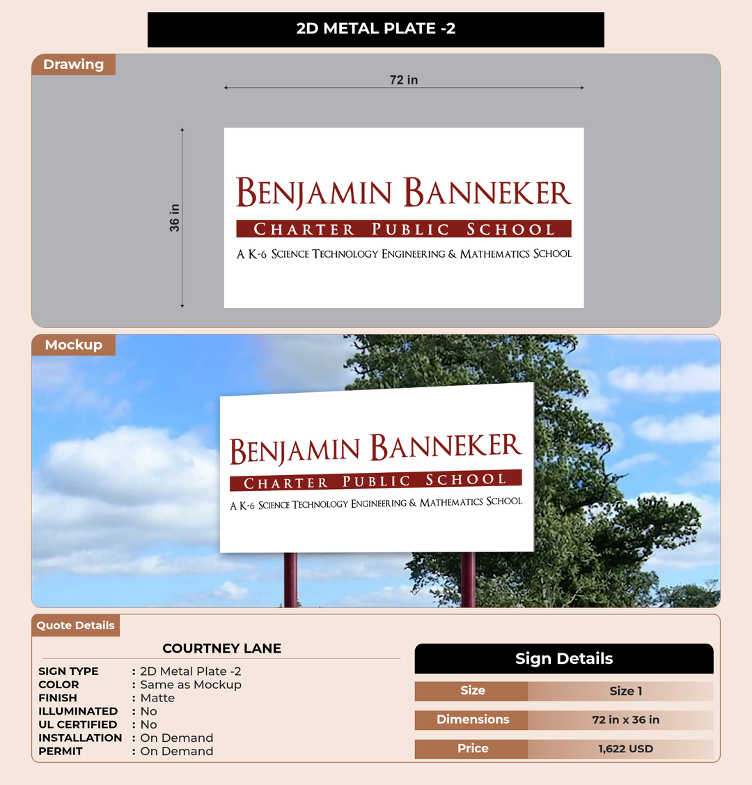CUSTOM MOCKUP SIGN FOR Courtney Lane