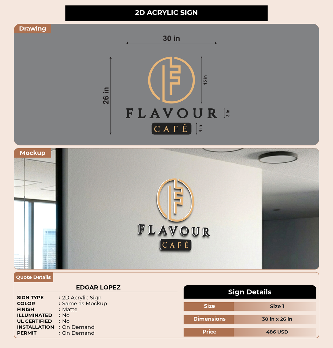 CUSTOM MOCKUP SIGN FOR Edgar Lopez
