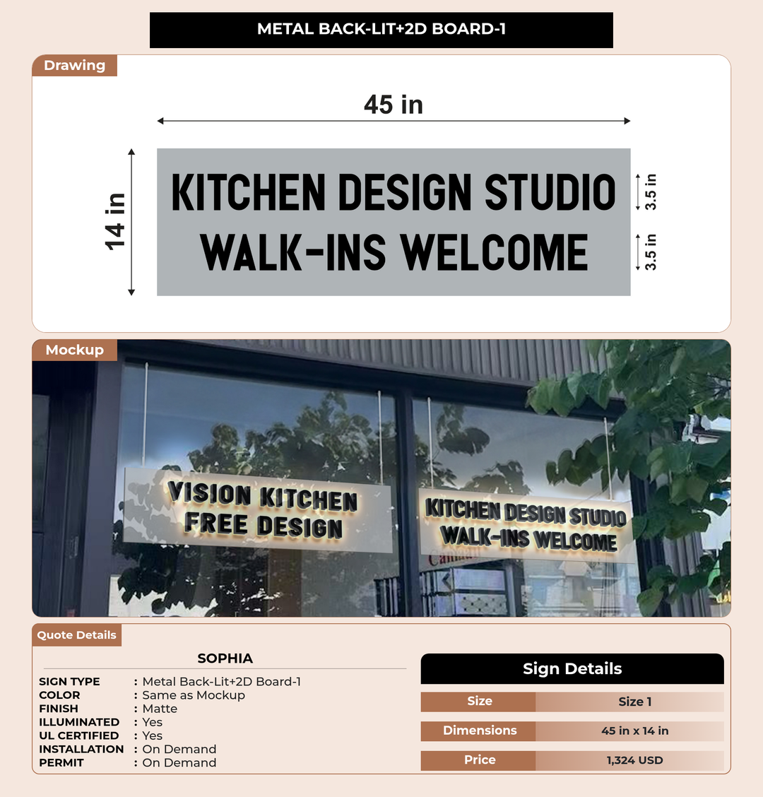 CUSTOM MOCKUP SIGN FOR sophia