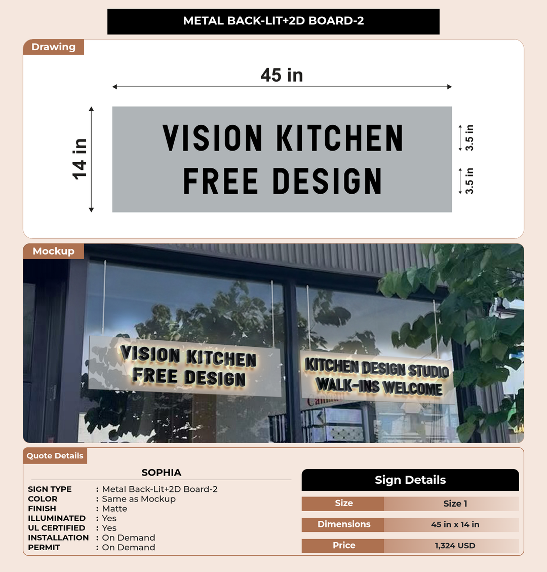 CUSTOM MOCKUP SIGN FOR sophia