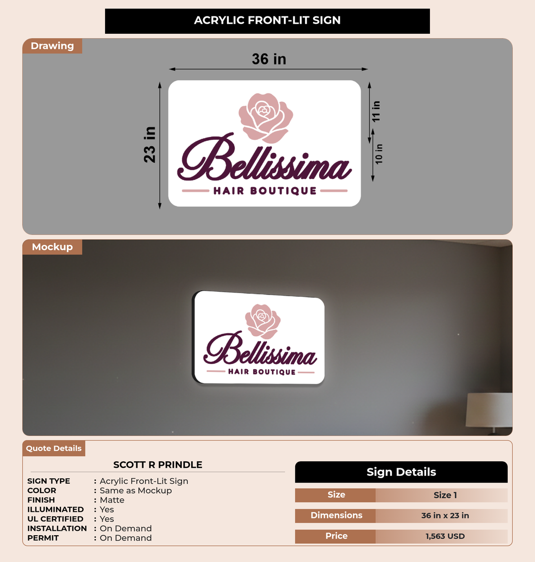 CUSTOM MOCKUP SIGN FOR Scott R Prindle