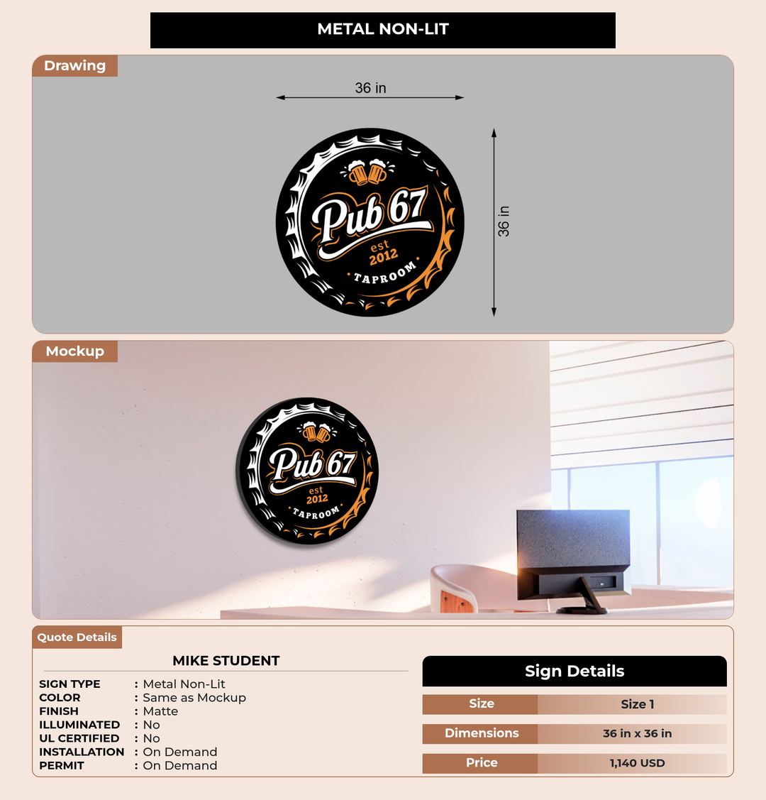 CUSTOM MOCKUP SIGN FOR Mike Student