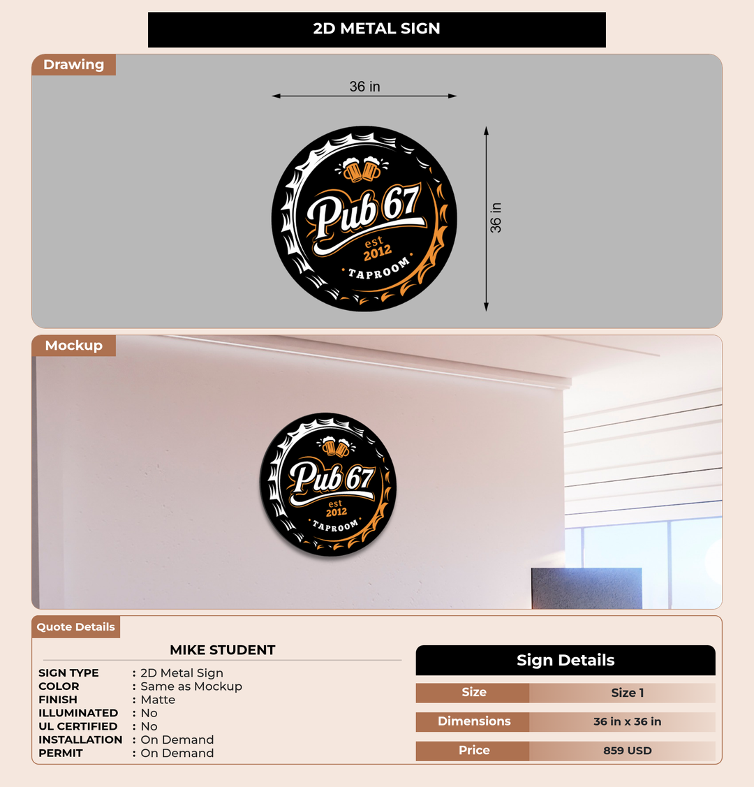 CUSTOM MOCKUP SIGN FOR Mike Student