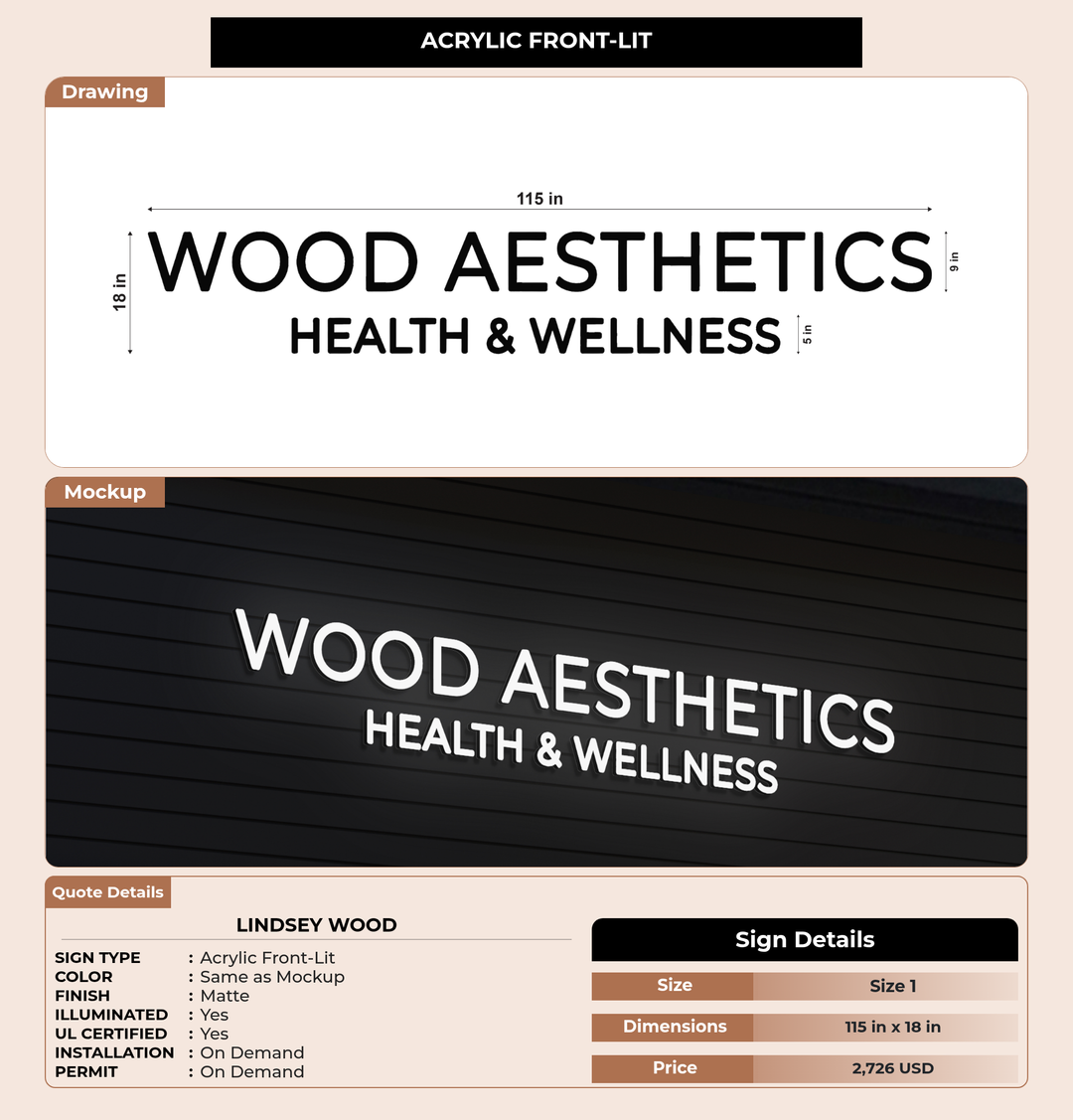 CUSTOM MOCKUP SIGN FOR Lindsey Wood (Services Payment)