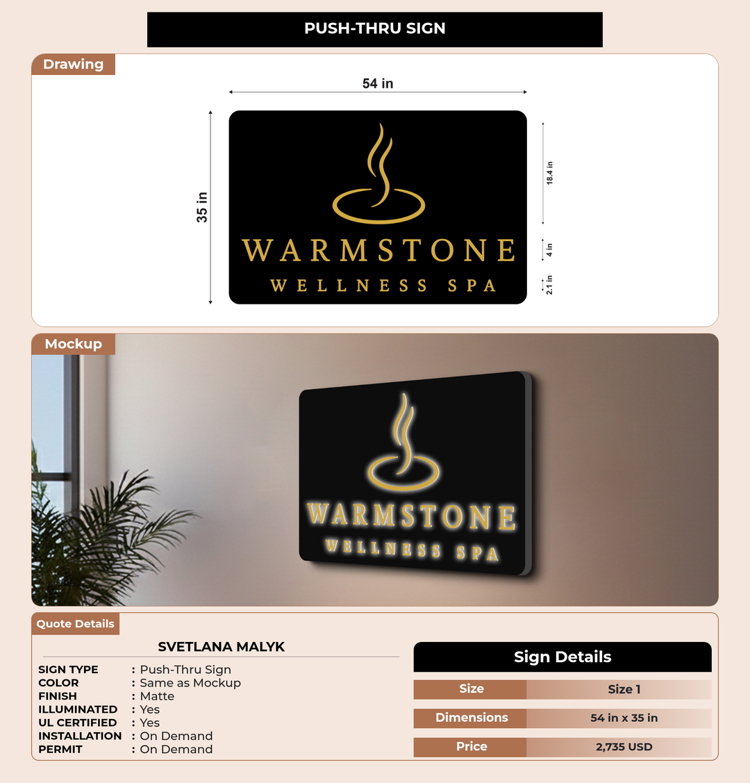 CUSTOM MOCKUP SIGN FOR SVETLANA MALYK