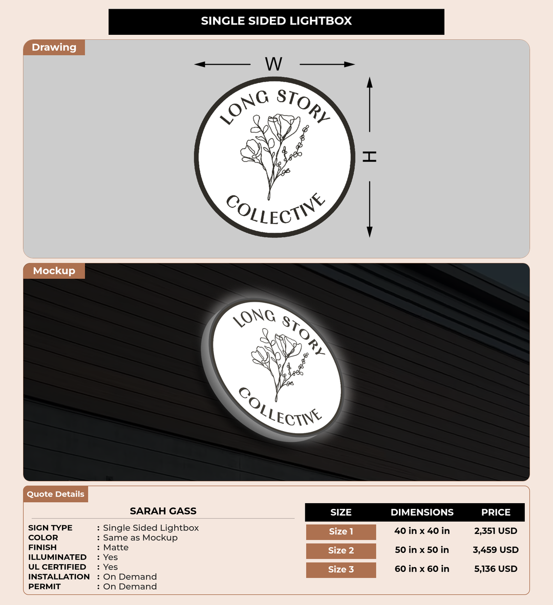 CUSTOM MOCKUP SIGN FOR sarah gass